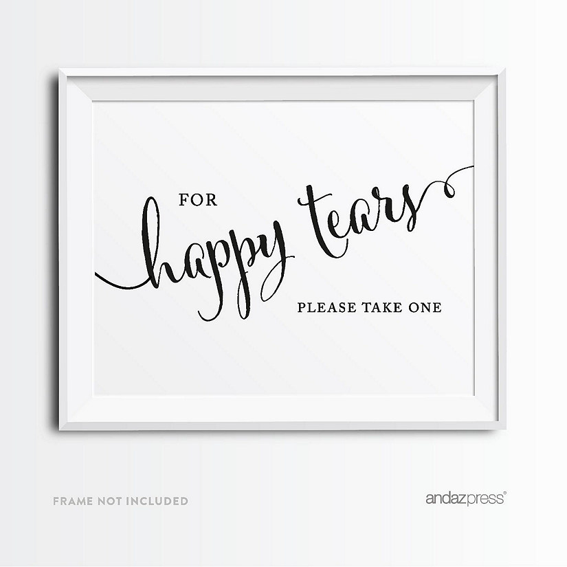 Formal Black White Happy Tears 8.5x11 Image