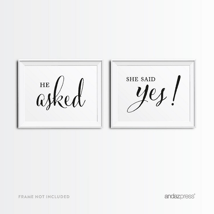 Formal Black White He Asked Yes 8.5x11 Image