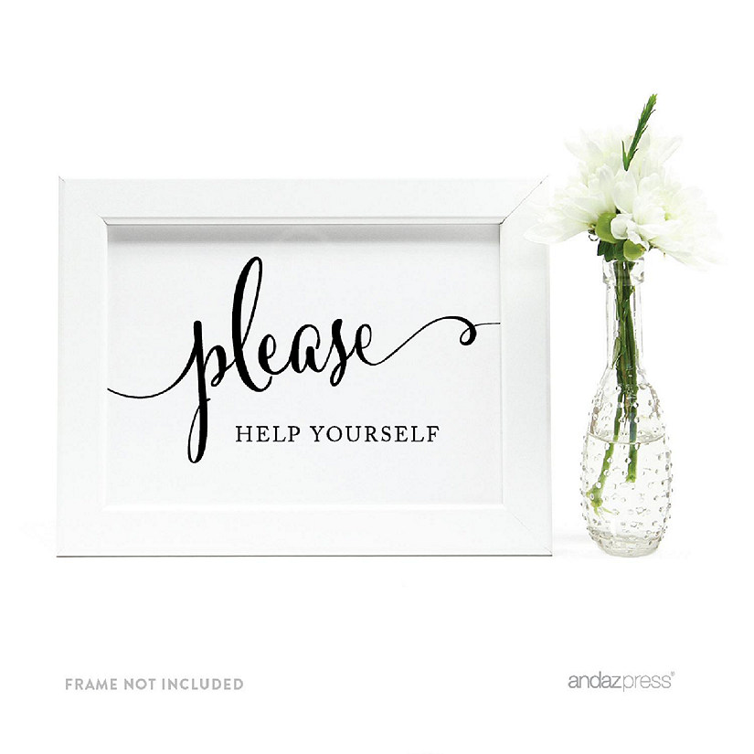 Formal Black White Help Yourself 5x7 Image