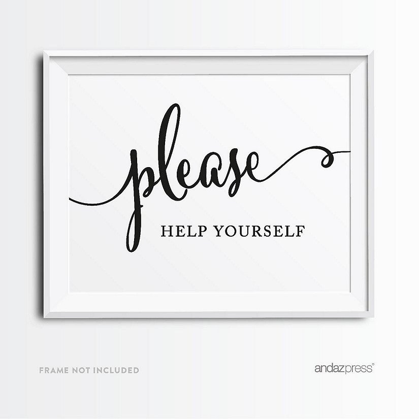 Formal Black White Help Yourself 8.5x11 Image