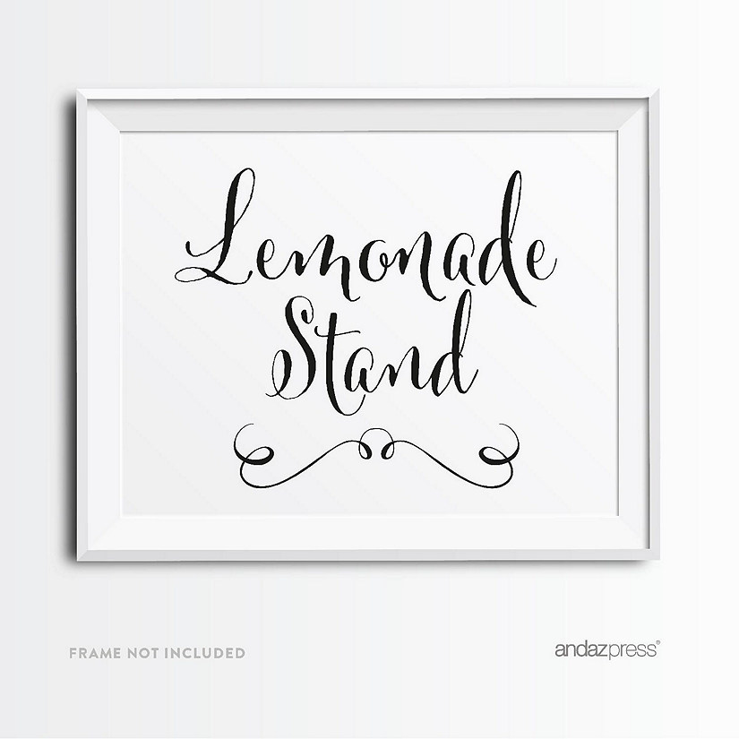 Formal Black White Lemonade Stand 8.5x11 Image
