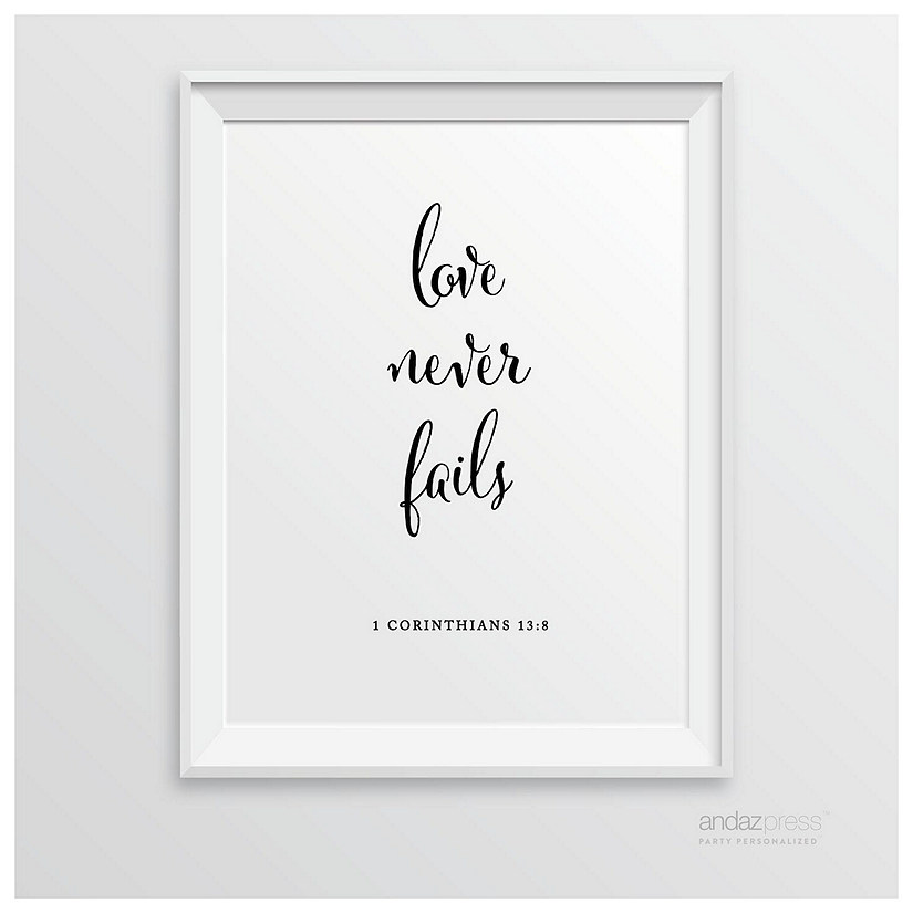 Formal Black White Love Never Fails Sign Image