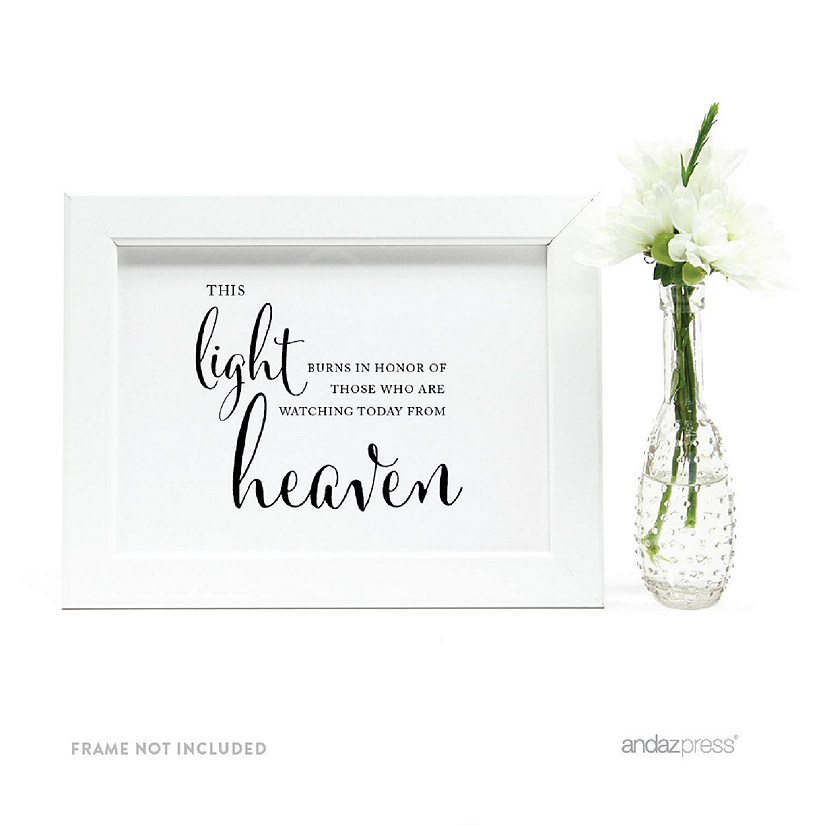 Formal Black White Memorial Candle 5x7 Image