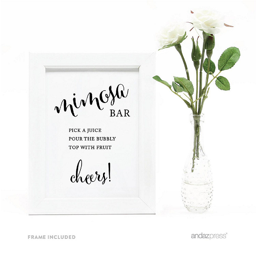 Formal Black White Mimosa Bar 5x7 Image