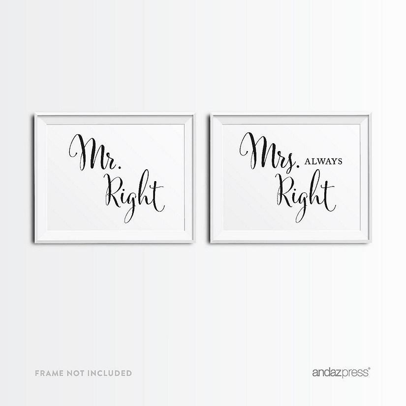 Formal Black White Mr Mrs Right 8.5x11 Image