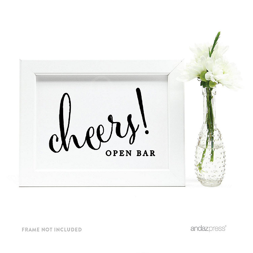 Formal Black White Open Bar Cheers 5x7 Image