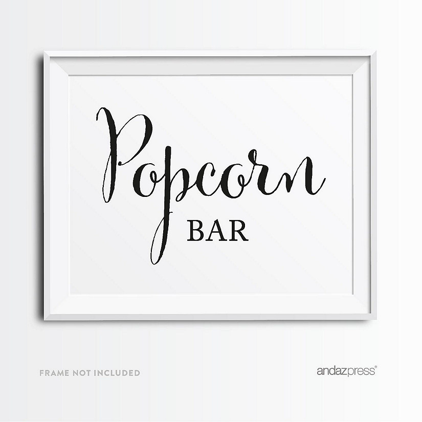 Formal Black White Popcorn Bar 8.5x11 Image
