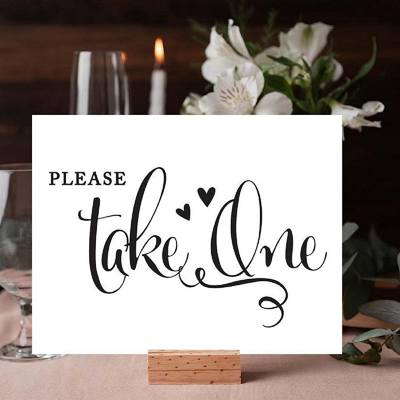 Formal Black White Take One Sign 8.5x11 Image
