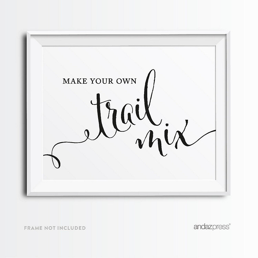 Formal Black White Trail Mix Bar 8.5x11 Image