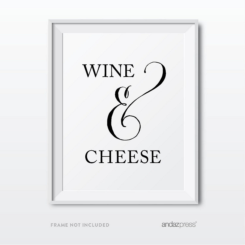 Formal Black White Wine Cheese 8.5x11 Image