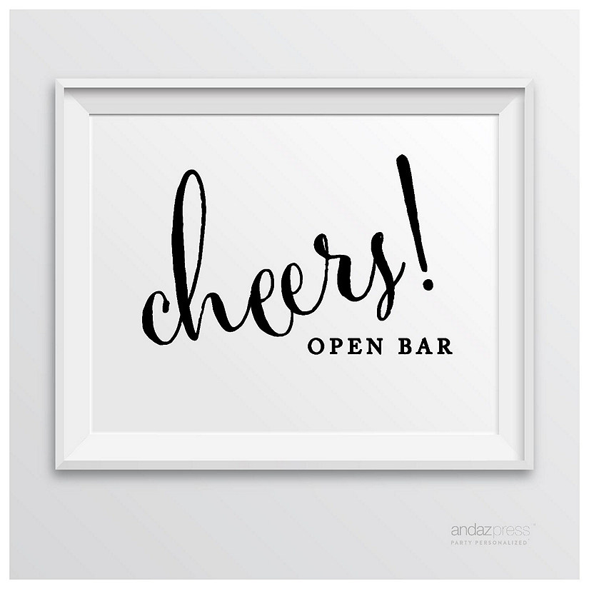 Formal BW Open Bar Cheers 8.5x11 sign Image