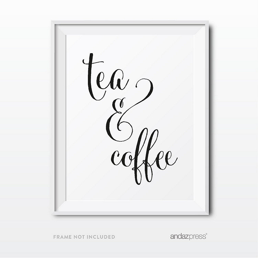 Formal BW Tea Coffee Sign 8.5x11IN Image