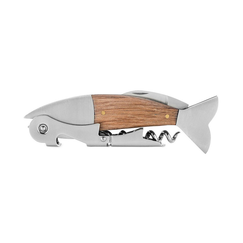 Foster & Rye Wood and Stainless Steel Fish Corkscrew by Foster and Rye Image