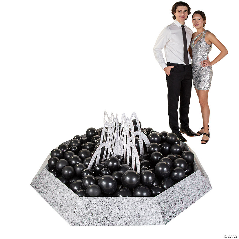 Fountain Stand-Up with Black Balloons Kit - 193 Pc. Image