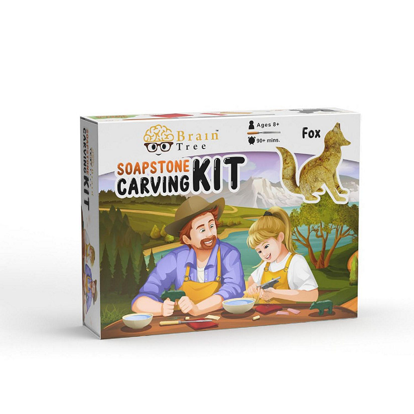 Fox Soapstone Carving Kit and Whittling, Carve Your Own Sculpture