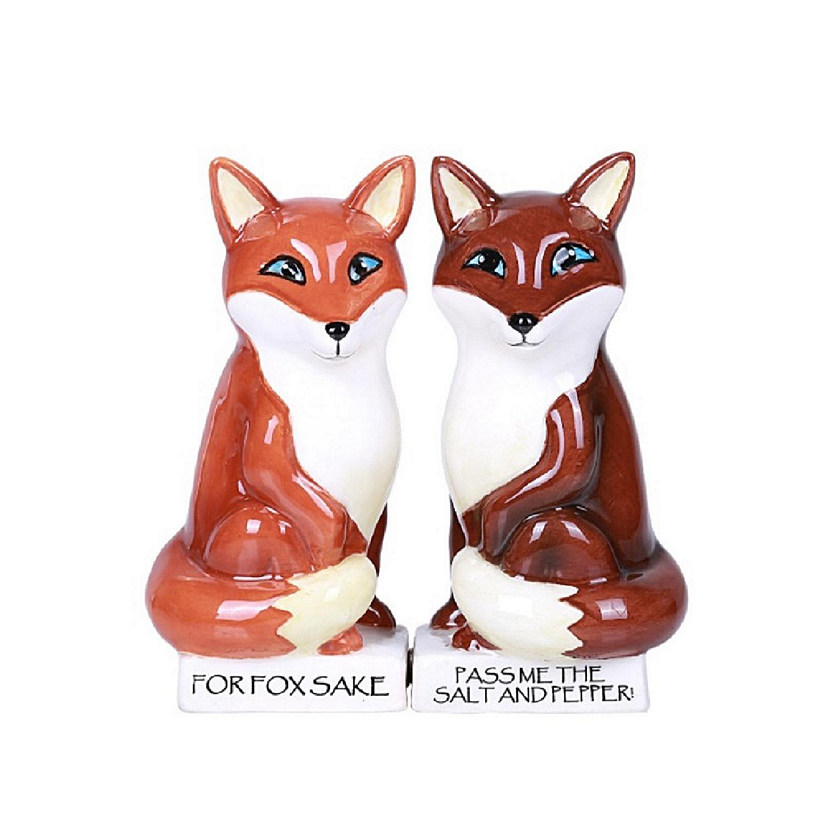 Foxes For Fox Sake Magnetic Ceramic Salt and Pepper Shaker Set 3.5 inch Image
