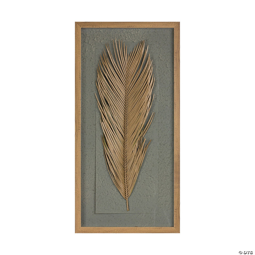 Framed Palm (Set Of 2) 14"L X 27.5"H Wood/Paper Image