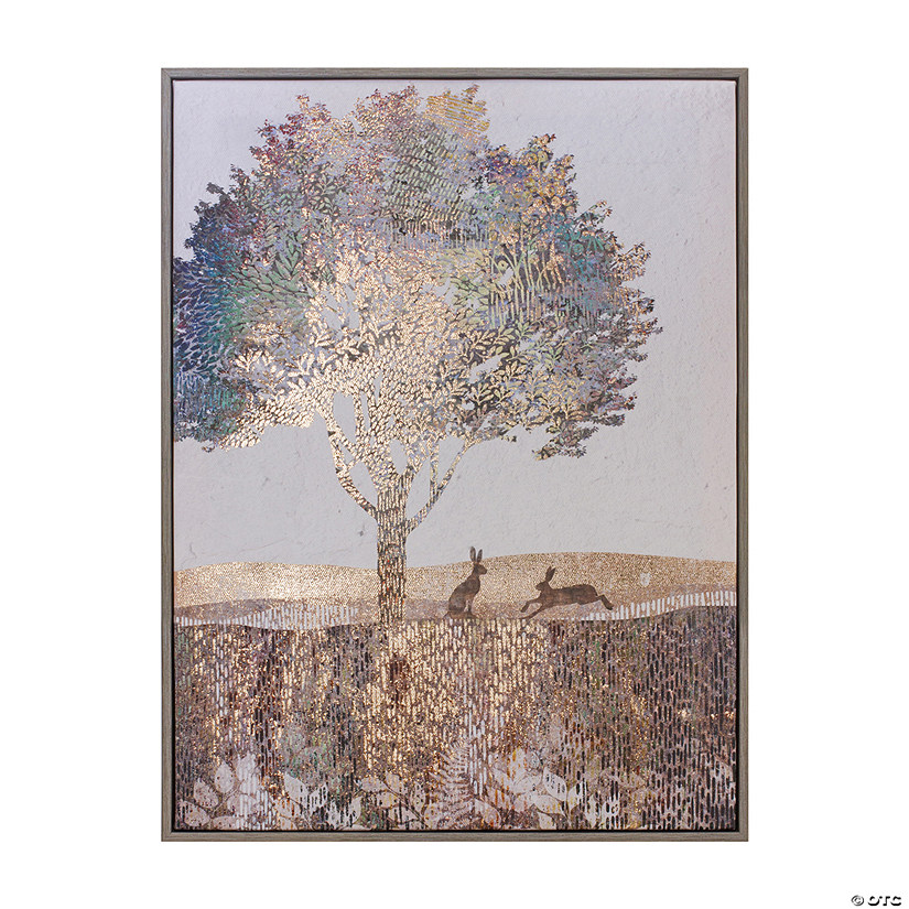 Framed Tree and Rabbit Print 15.5"H Image