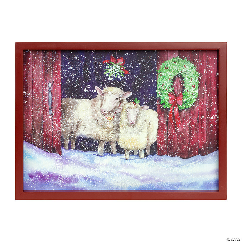 Framed Winter Sheep Print 15.75"L Image
