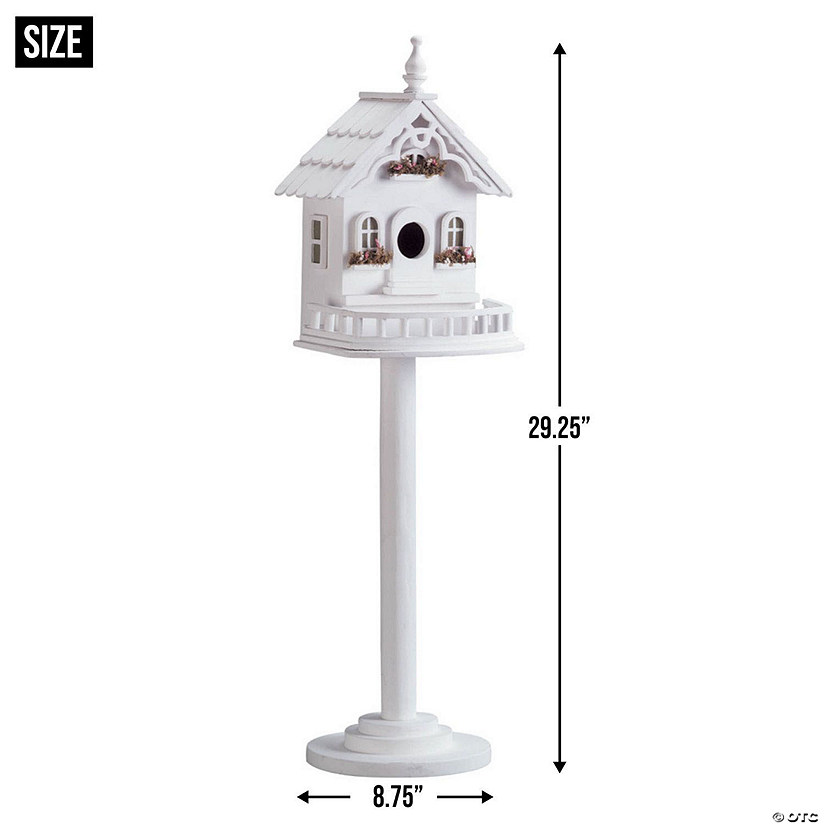 Freestanding Elegant Victorian Birdhouse 9.37X8.37X29.25" Image
