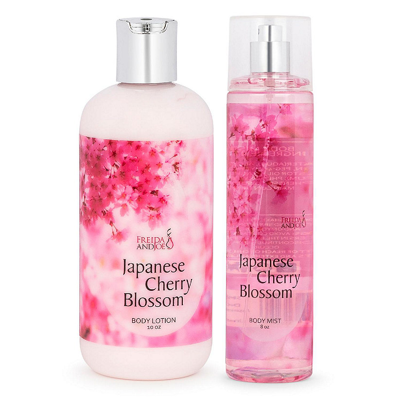 Freida and Joe Japanese Cherry Blossom Fragrance 10oz Body Lotion and 8oz Body Mist Spray Set Image