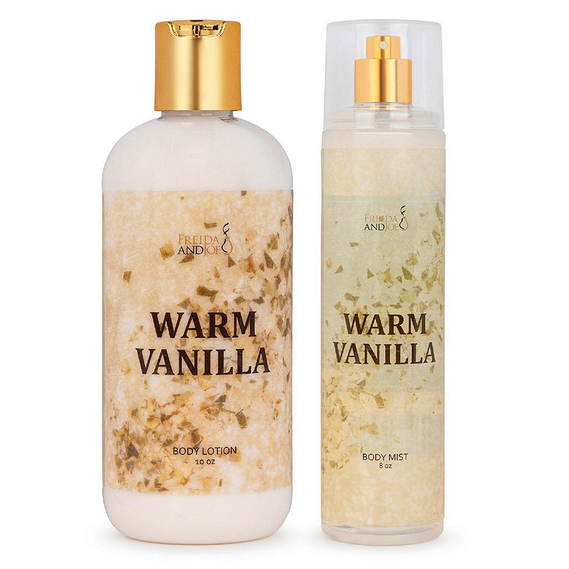 Freida and Joe Warm Vanilla Fragrance 10oz Body Lotion and 8oz Body Mist Spray Set Image
