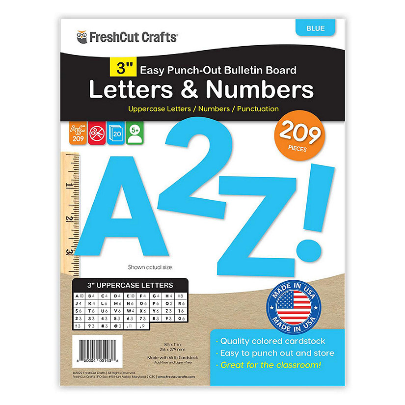 FreshCut Crafts Blue 3 inch Letters Image