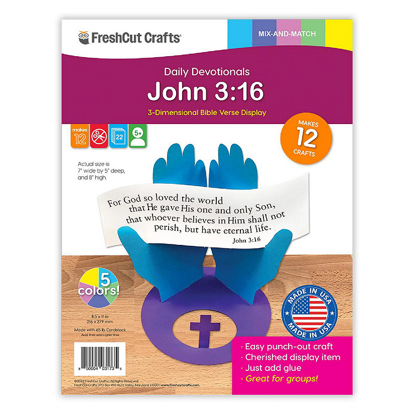 FreshCut Crafts John 3:16 3-D Display Craft Image