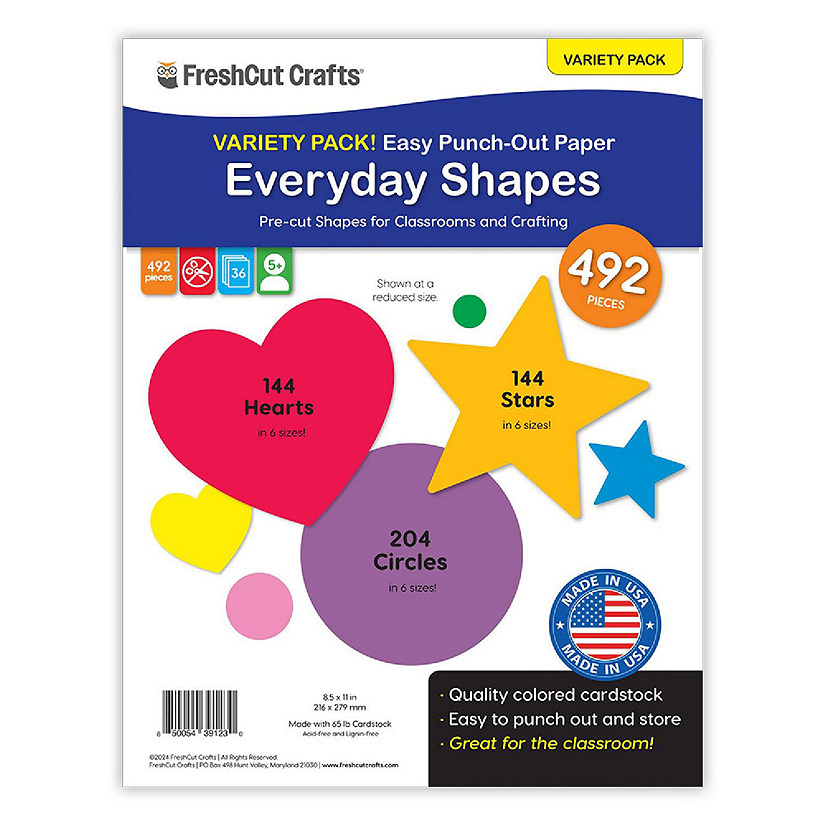 FreshCut Crafts Multicolor Everyday Shape Cutouts Image