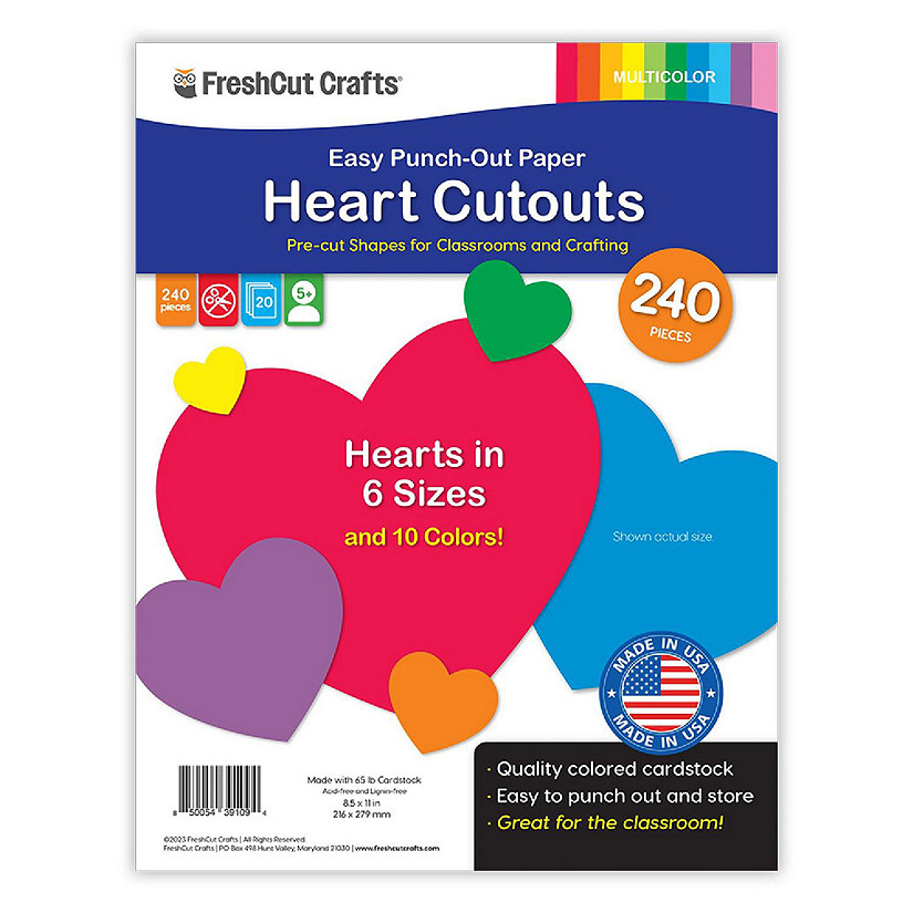 FreshCut Crafts Multicolor Heart Cutouts Image