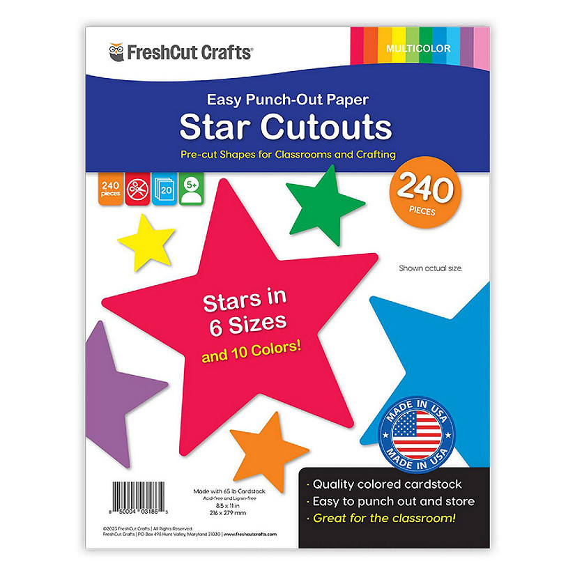 FreshCut Crafts Multicolor Star Cutouts Image