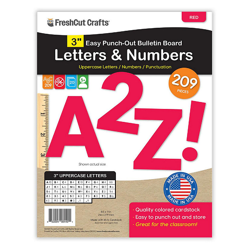 FreshCut Crafts Red 3 inch Letters Image