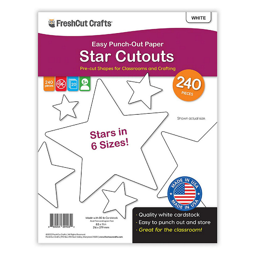 FreshCut Crafts White Star Cutouts Image