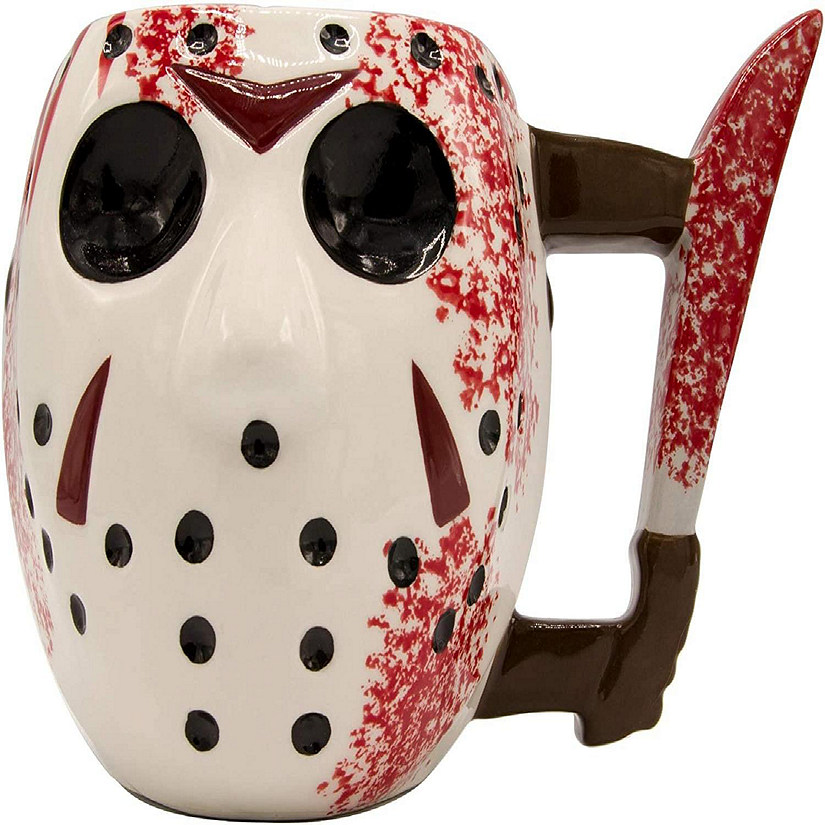 Friday the 13th Jason's Mask 3D Sculpted Ceramic Mug  Holds 20 Ounces Image