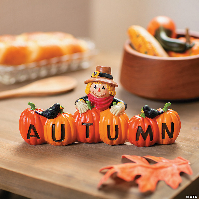 Friendly Scarecrow Autumn Tabletop Decoration Image