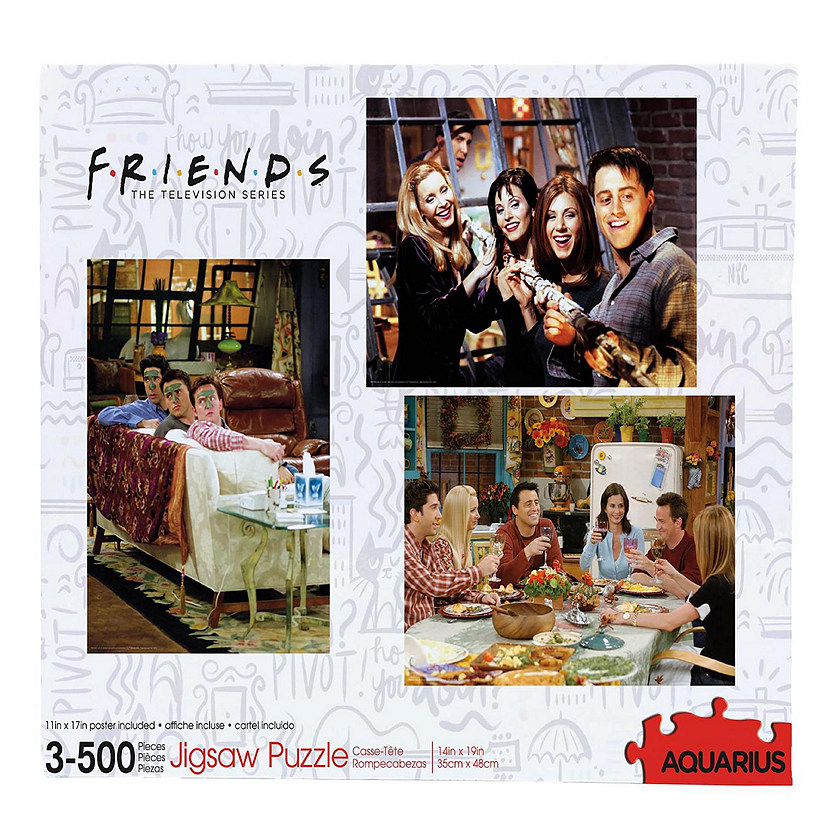 Friends 500 Piece Jigsaw Puzzle 3-Pack Image