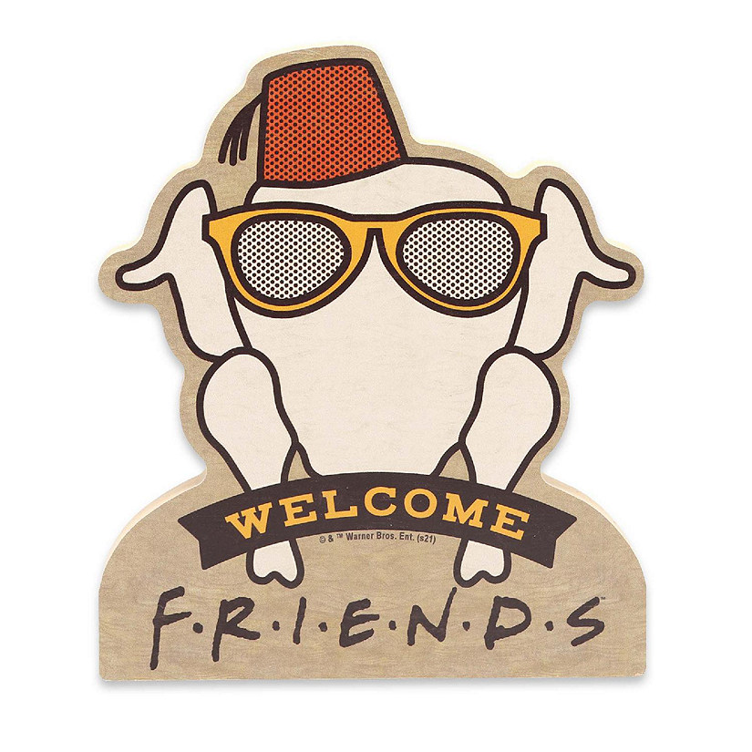 Friends 7x6 Friends Turkey Welcome Chunky Wood Tabletop Decor Image