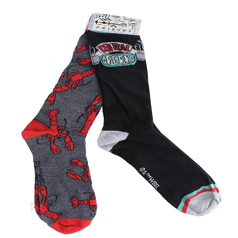Friends Lobster & Central Perk Unisex Novelty Crew Socks  3 Pairs   Size 6-12 Image