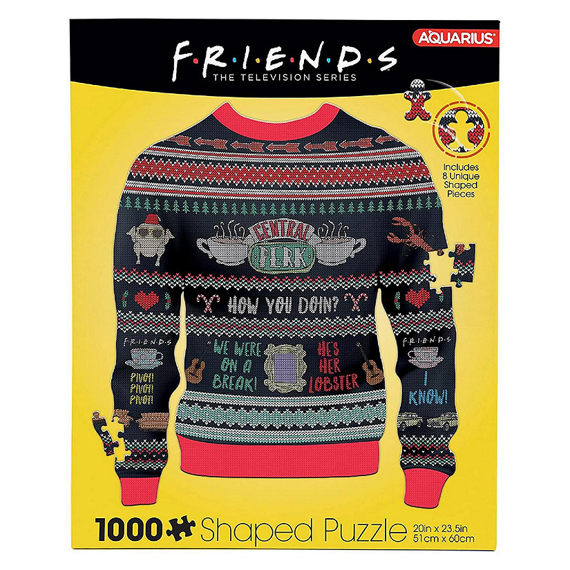 Friends Ugly Christmas Sweater Shaped 1000 Piece Jigsaw Puzzle Image