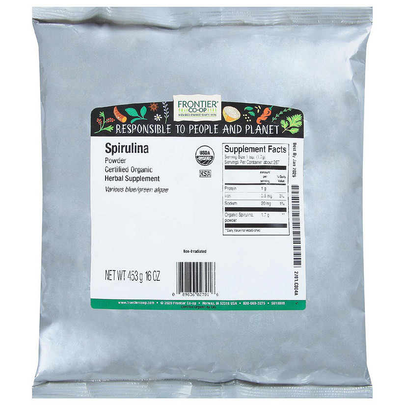 Frontier Herb 100% Organic Spirulina Powder - 1 lb. Image