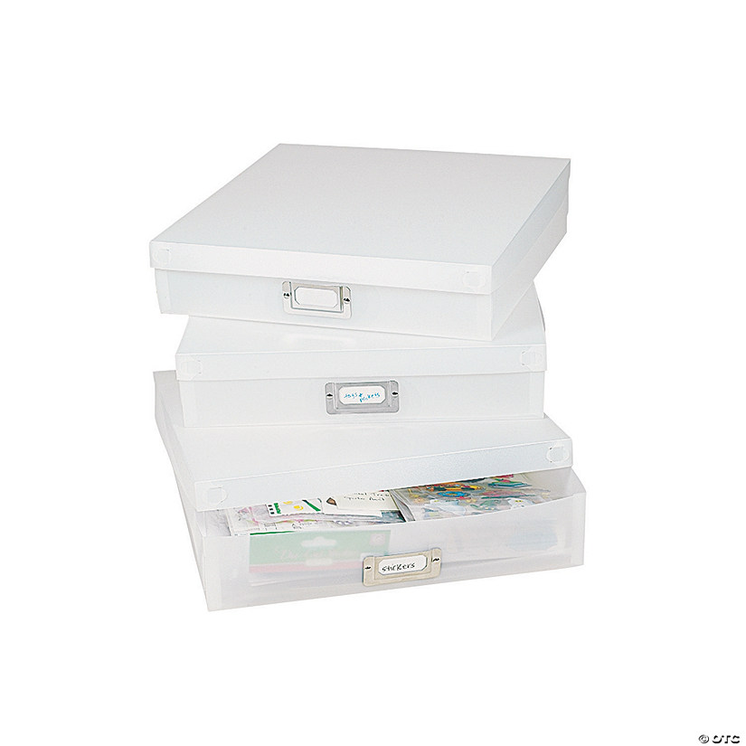 Frosted Storage Boxes with Dividers Discontinued