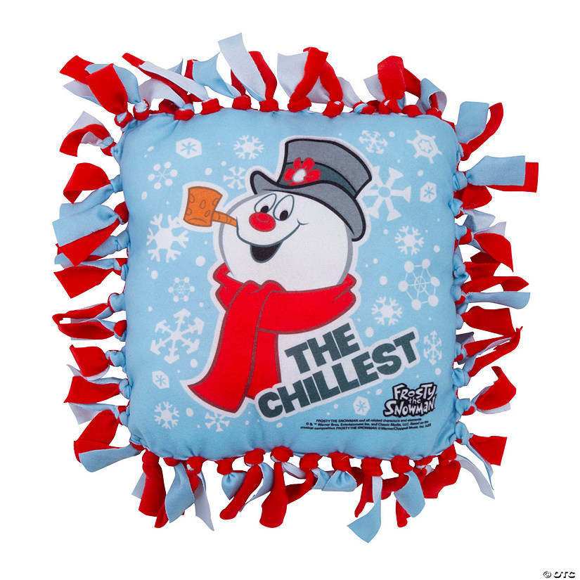 Frosty the Snowman&#8482; Blue & Red Fleece Tied Pillow Craft Kit - Makes 6 Image