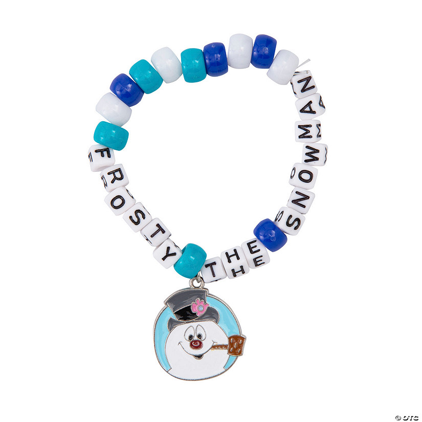 Frosty the Snowman&#8482; Pony Bead Bracelet Craft Kit - Makes 12 Image