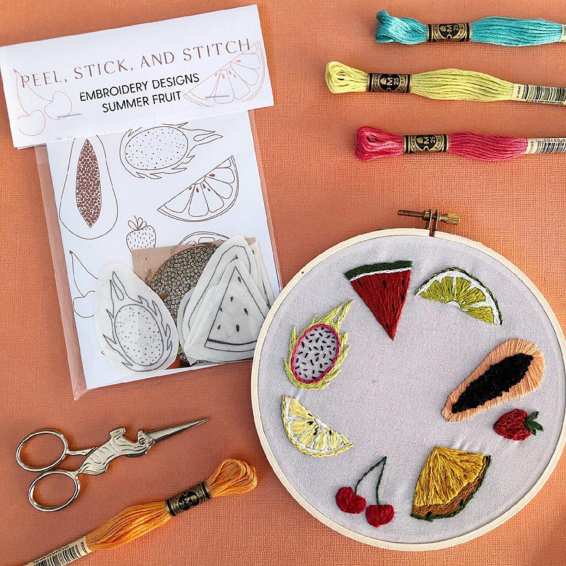 Fruit - Peel Stick and Stitch Hand Embroidery Patterns Single Pack
