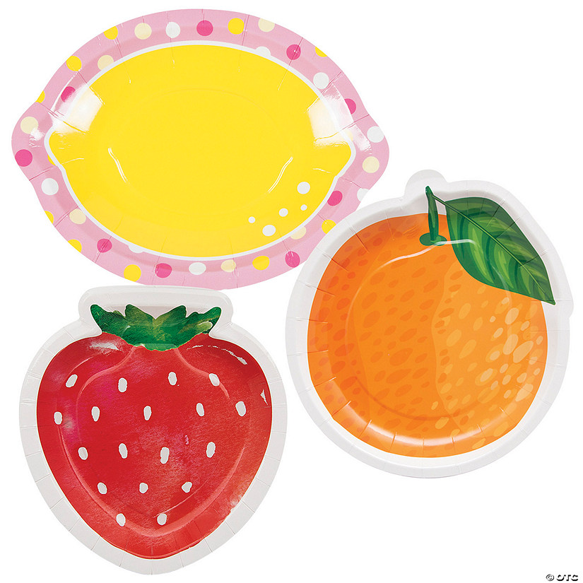 Fruit-Shaped Paper Dessert Plate Assortment - 24 Pc. Image