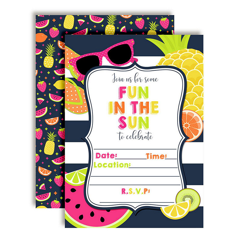 Fruity Fun in the Sun Birthday Invitations 40pc. by AmandaCreation Image
