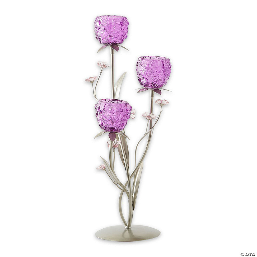 Fuchsia Blooms Candleholder 6.5X6X17.75" Image