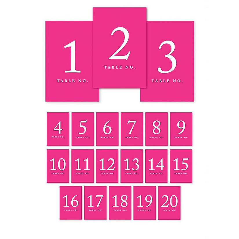 Fuchsia Perforated Table Numbers 1 20 Image