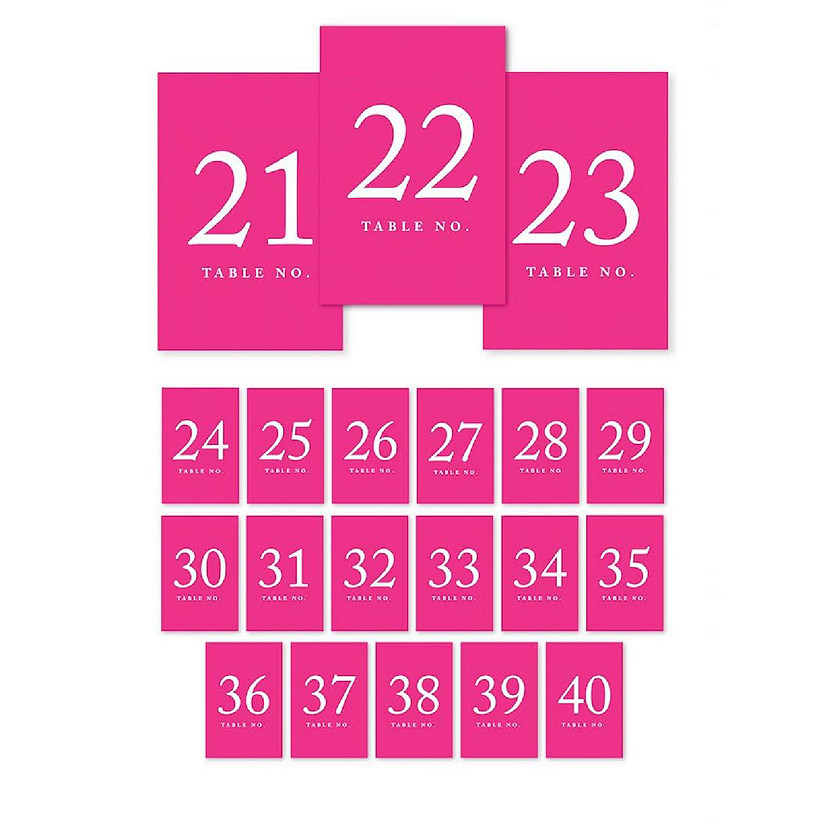 Fuchsia Perforated Table Numbers 21 40 Image