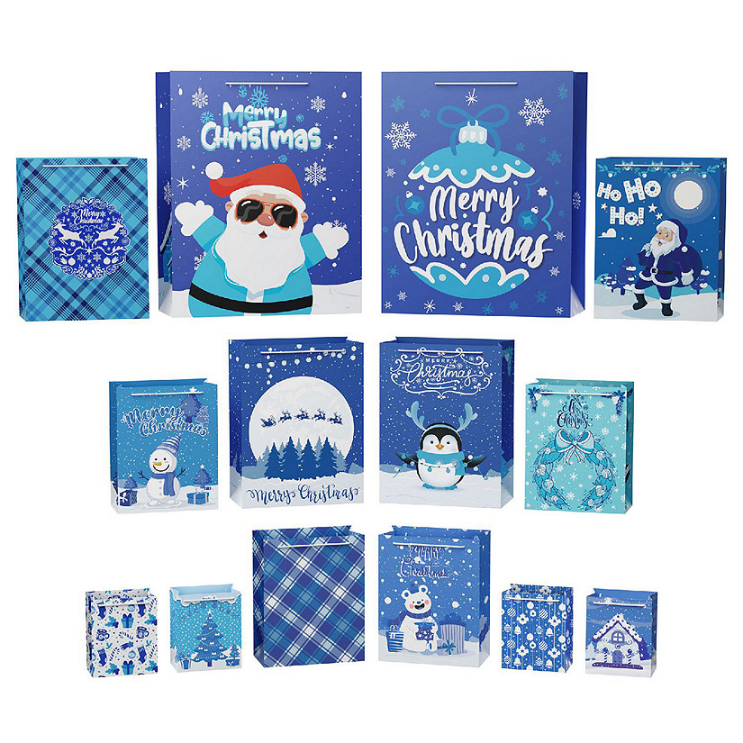 Fun Little Toys - 28PCS Blue Christmas Gift Bags Image
